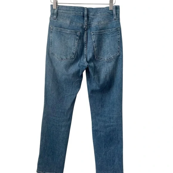 Frame Le High Straight Jeans Mid-Rise Cropped Women's Size 26 Med Wash - Picture 4 of 8